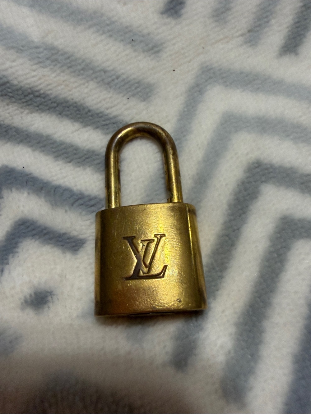 Louis Vuitton Brass-Tone LV Padlock in Gold #341